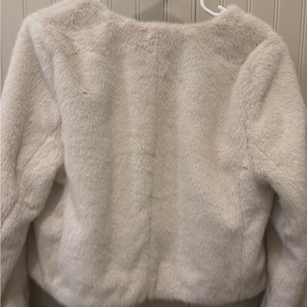 J.Crew Faux Fur Lady Jacket | Natural Cream | Size M | Worn Once 🤍✨ - Picture 3 of 9